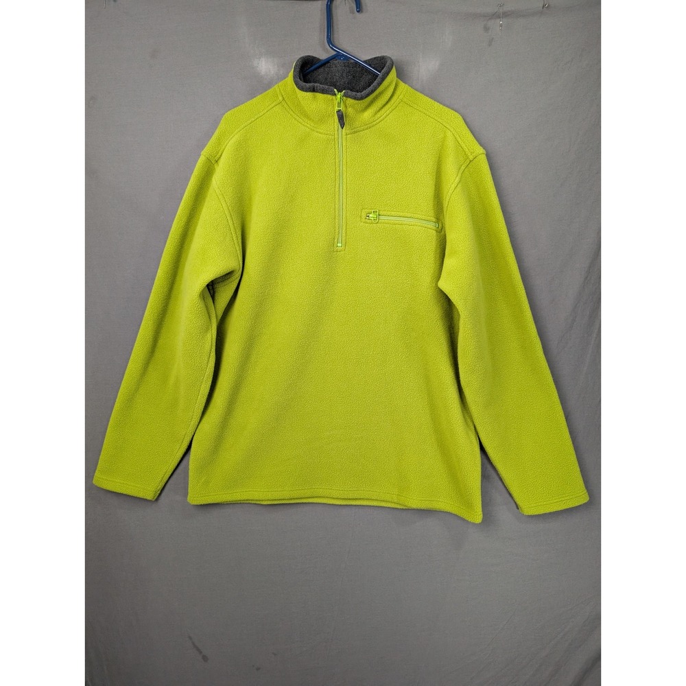 GAP Mens Fleece Pullover Quarter Zip Jacket Lime Green Large
